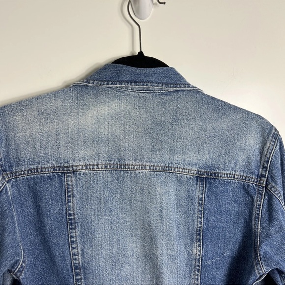 Vintage Open Clips Brazil Denim Jean Jacket Womens Medium Fitted Style Blue - Picture 12 of 12